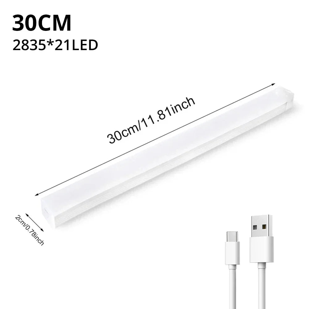 Motion Sensor Night Light, Wireless USB Rechargeable Magnetic LED Lamp for Wardrobe, Bedroom, Closet, Kitchen, Hallway, Tube Detector Bulb