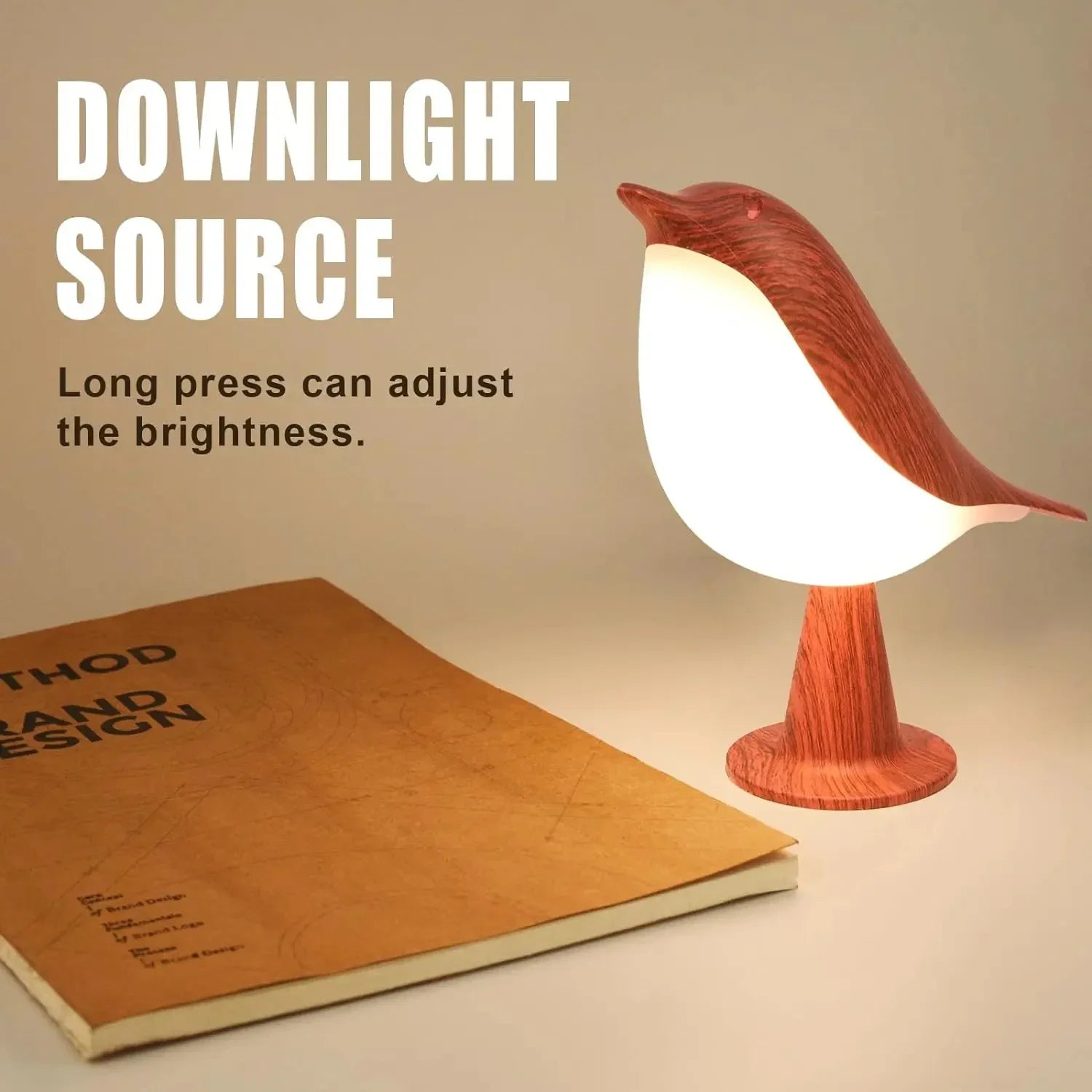 Petite lampe de bureau, lampe d'oiseau lampes de chevet avec 3 températures de couleur et capteur tactile, lampe sans fil veilleuse pour enfants