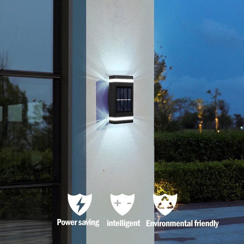 Lampe murale solaire extérieure étanche à énergie solaire éclairage haut/bas pour jardin cour décoration extérieure de la maison IP65 lumière de chemin solaire