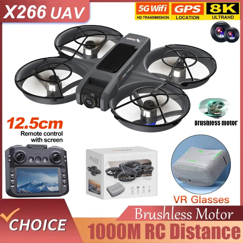 2025 nouveau Drone X266 8K WIFI GPS professionnel HD photographie aérienne avion télécommandé HD double caméra quadrirotor jouets cadeaux
