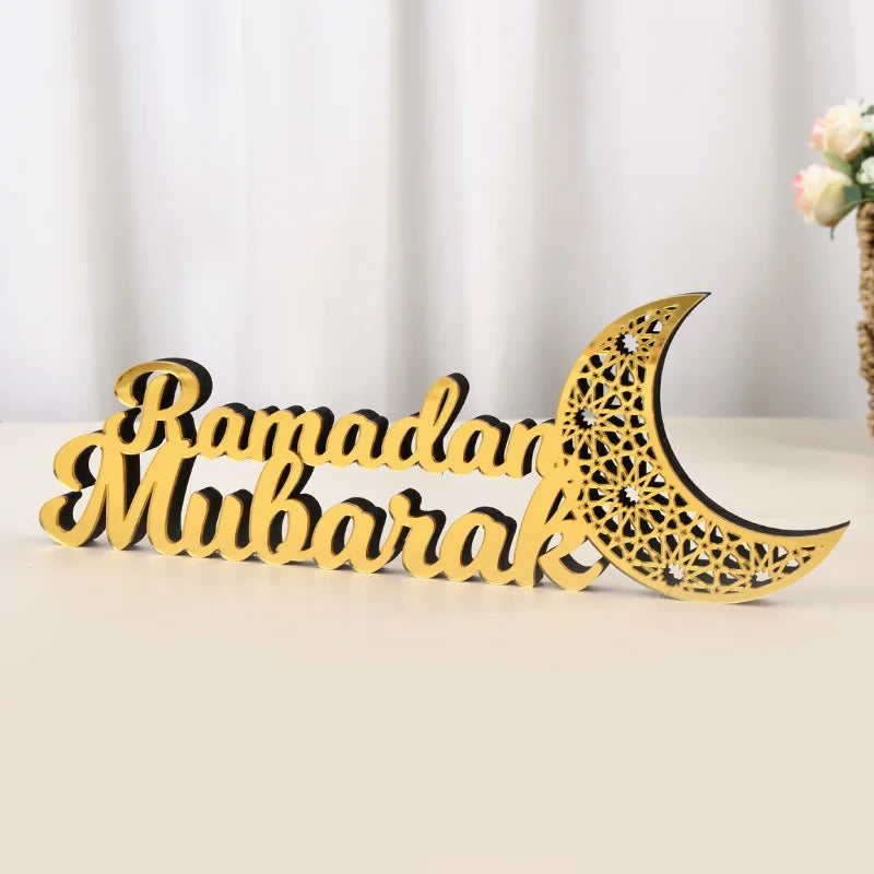 Ornement acrylique du Ramadan Mubarak 2025 Eid Mubarak Ramadan Kareem, décoration pour la maison, décor de fête musulmane islamique, cadeau Eid Al Adha
