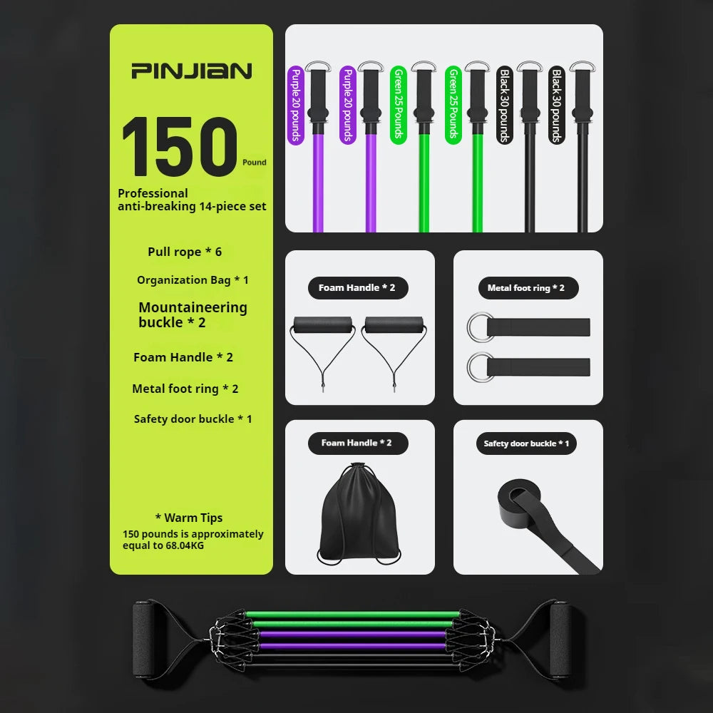 Ensemble de bandes de résistance de musculation, tendeur multifonction, ceinture d'entraînement musculaire, bandes élastiques, équipement de Fitness Portable