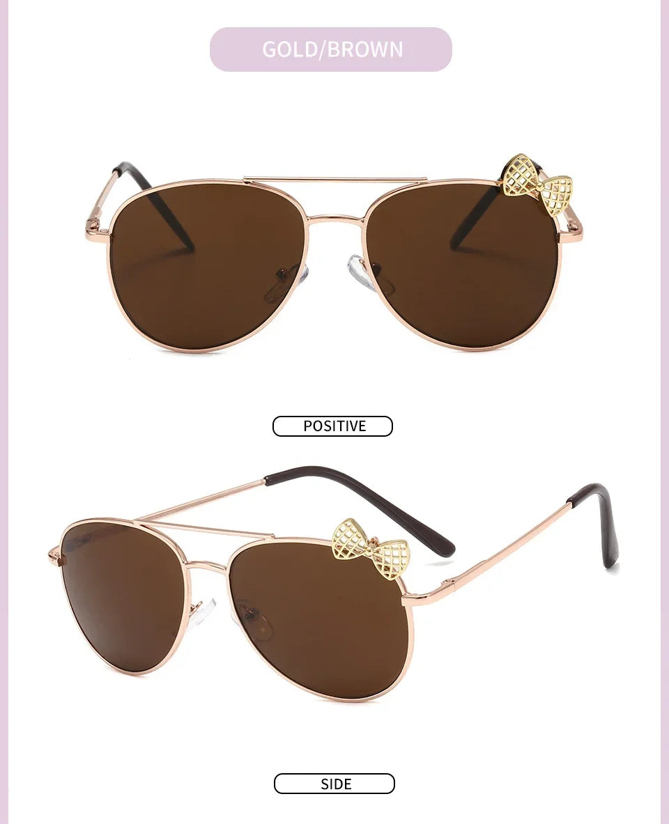 Lunettes de soleil mignonnes pour enfants, monture métallique, mode filles, lunettes de cyclisme en plein air, lunettes de fête, fournitures de photographie
