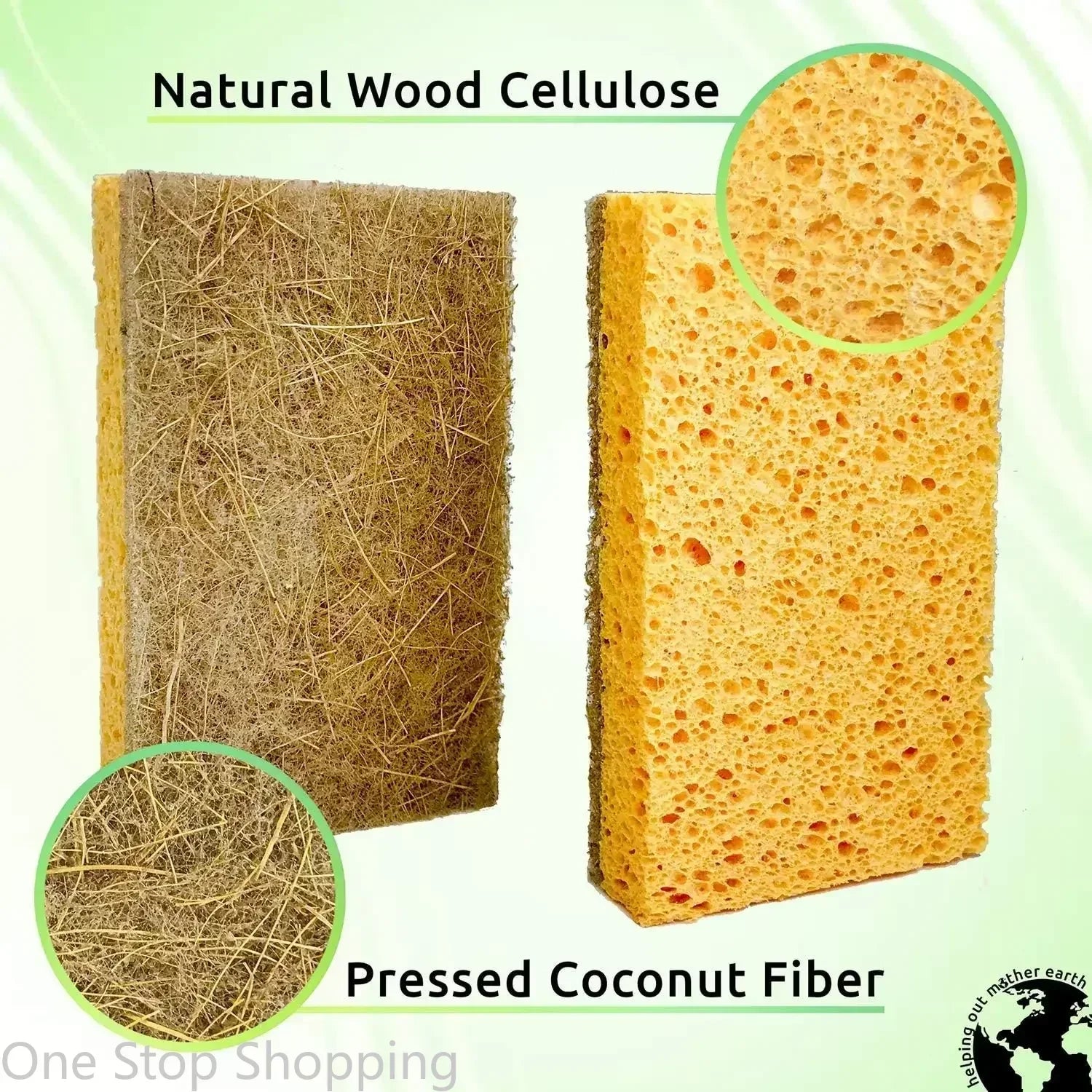 Paquet de 10 éponges naturelles biodégradables éponges de cuisine écologiques pour une vie durable éponge à vaisselle biodégradable à base de plantes