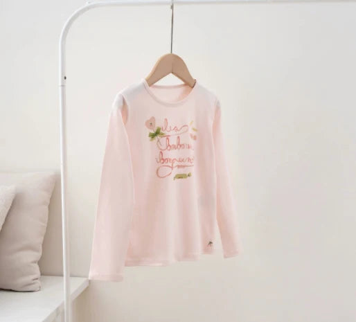 Ensembles de vêtements t-shirts et jupes pour enfants aw25 bp, t-shirts à manches longues imprimés mignons pour filles et jupe imprimée à pois, ensemble de vêtements
