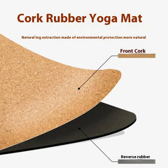 2025 Nouveau tapis de yoga de luxe en liège et caoutchouc naturel avec lignes d'alignement gravées au laser - Absorption des chocs, antidérapant, réduction du bruit