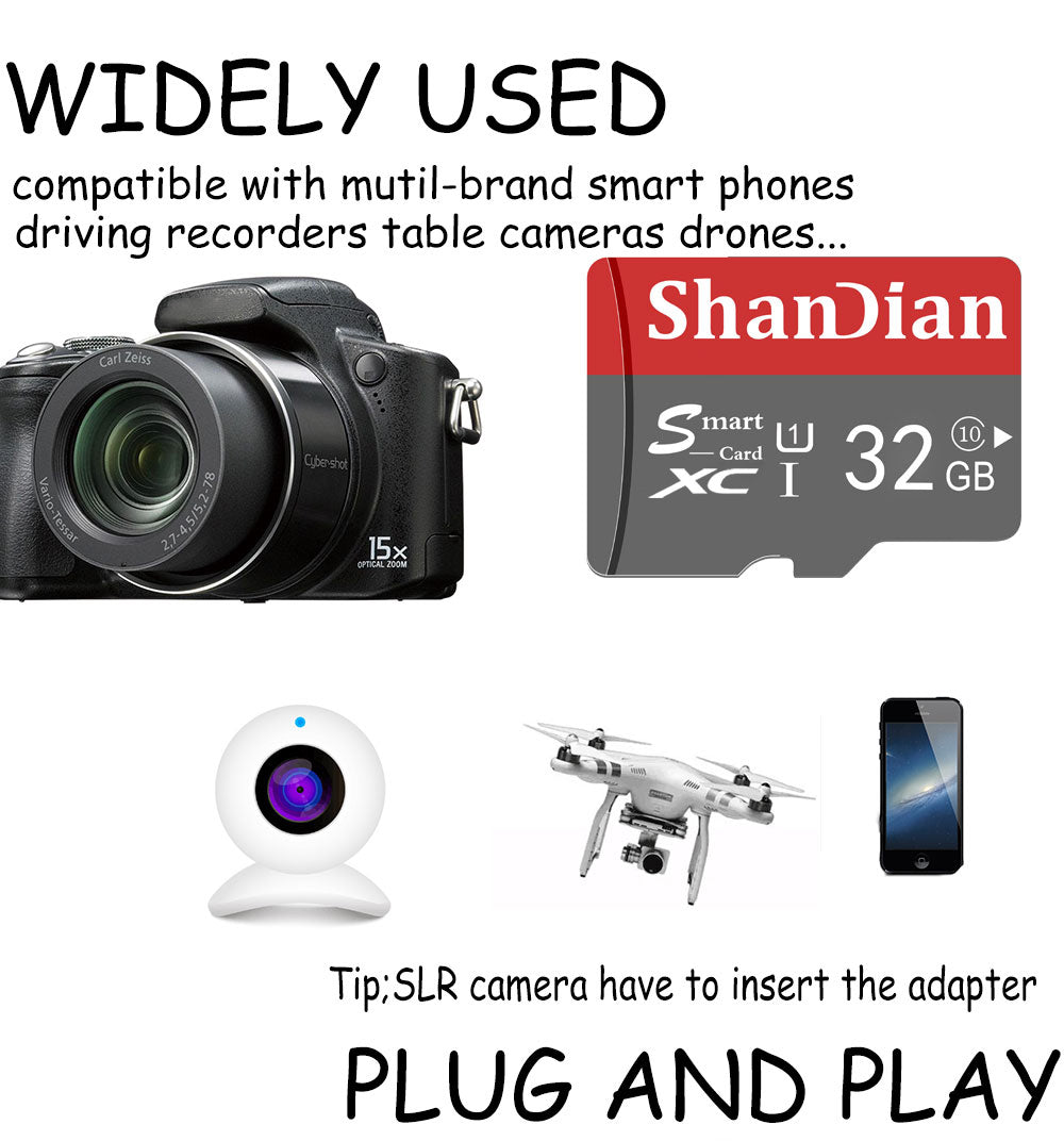 Carte SD intelligente originale 64 go classe 10 carte mémoire Smart SD 16 go 32 go carte TF intelligente pour Smartphone tablette PC