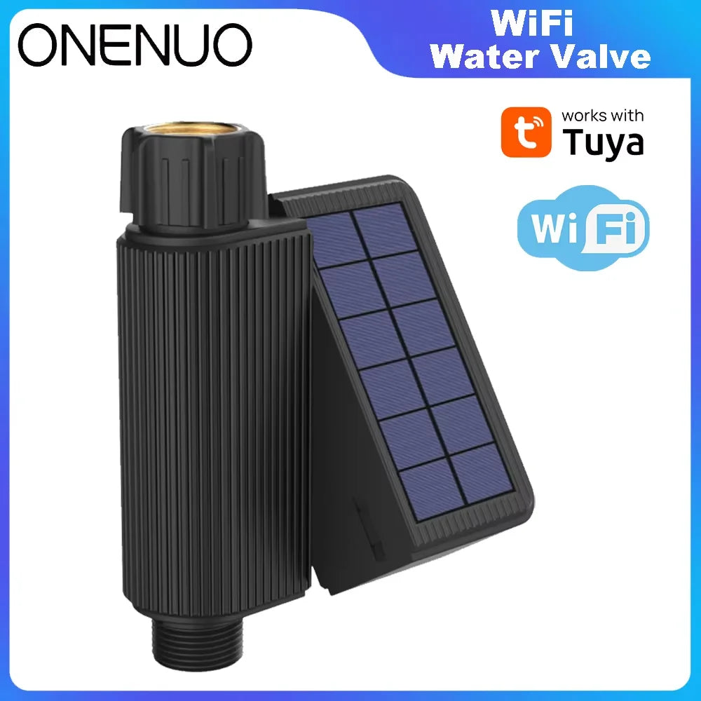 Tuya Wifi Smart Watering Timer, Solar Powered Drip Irrigation System, Built-in Water Flow Recorder, Water Controller