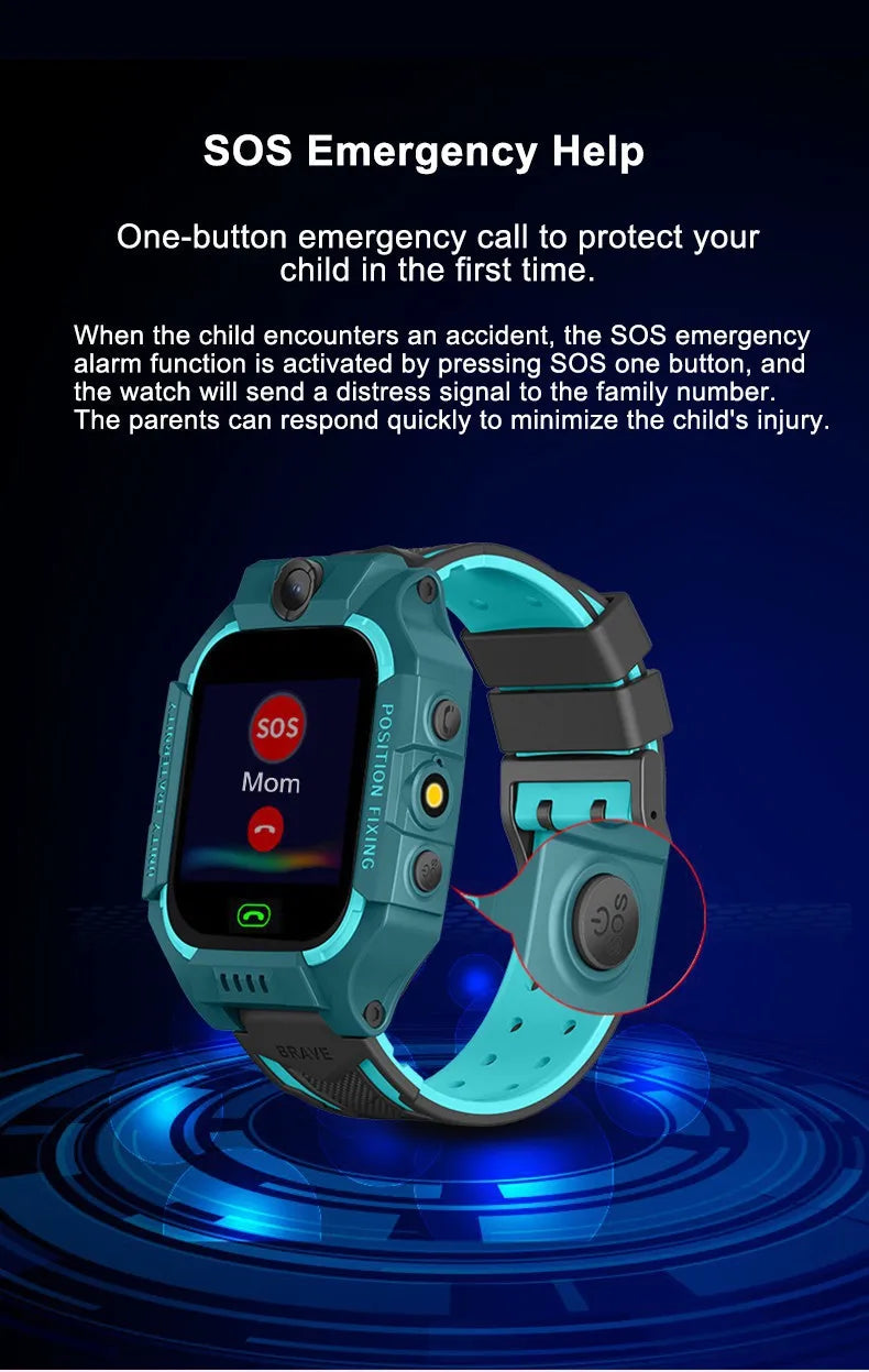Q19B enfants montre intelligente SOS appel téléphonique localisation Tracker Anti-perte caméra écran tactile étanche étudiant montre-bracelet