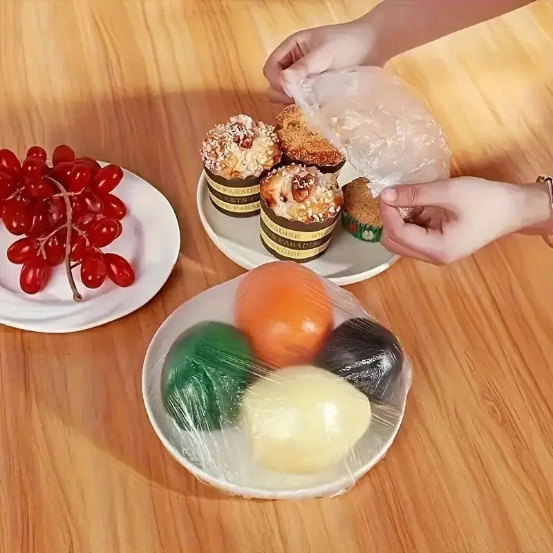 Couvercles de stockage des aliments élastiques réutilisables, transparents, 100 paquets, bol en plastique extensible, plaque d'étanchéité, non parfumé, Alternative parfaite