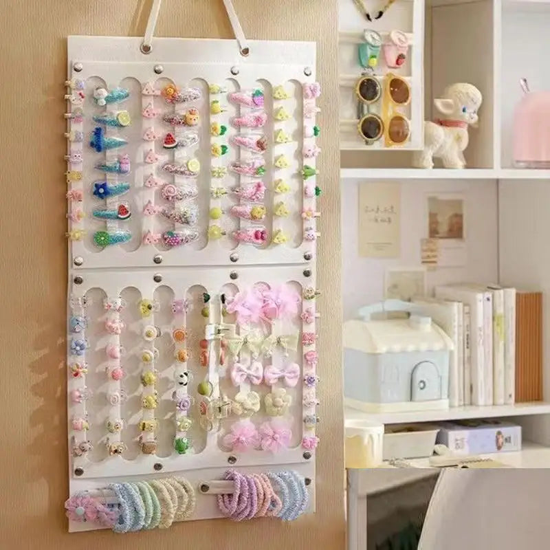 Accessoires pour cheveux, organisateur de rangement suspendu, décoration murale, rangement des nœuds de cheveux, pinces à cheveux, corde à cheveux, lunettes, rangement d'organisation