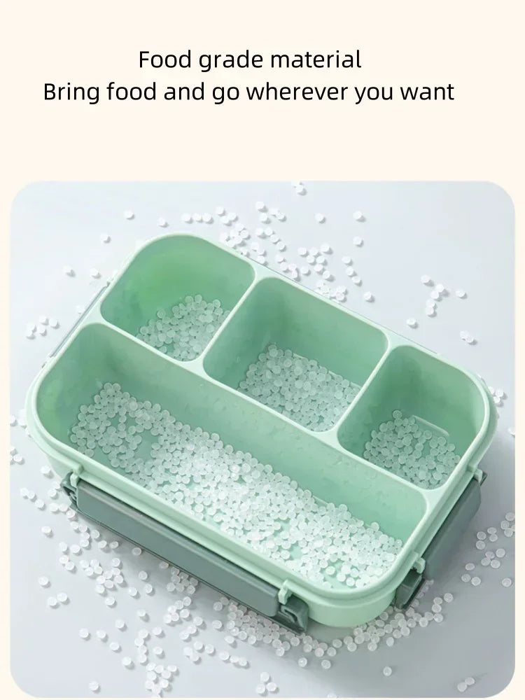 Boîte à déjeuner Portable à compartiment de 1300ML, boîte à Bento de bureau pour enfants étudiants avec fourchette et cuillère, récipient de stockage des aliments pour micro-ondes
