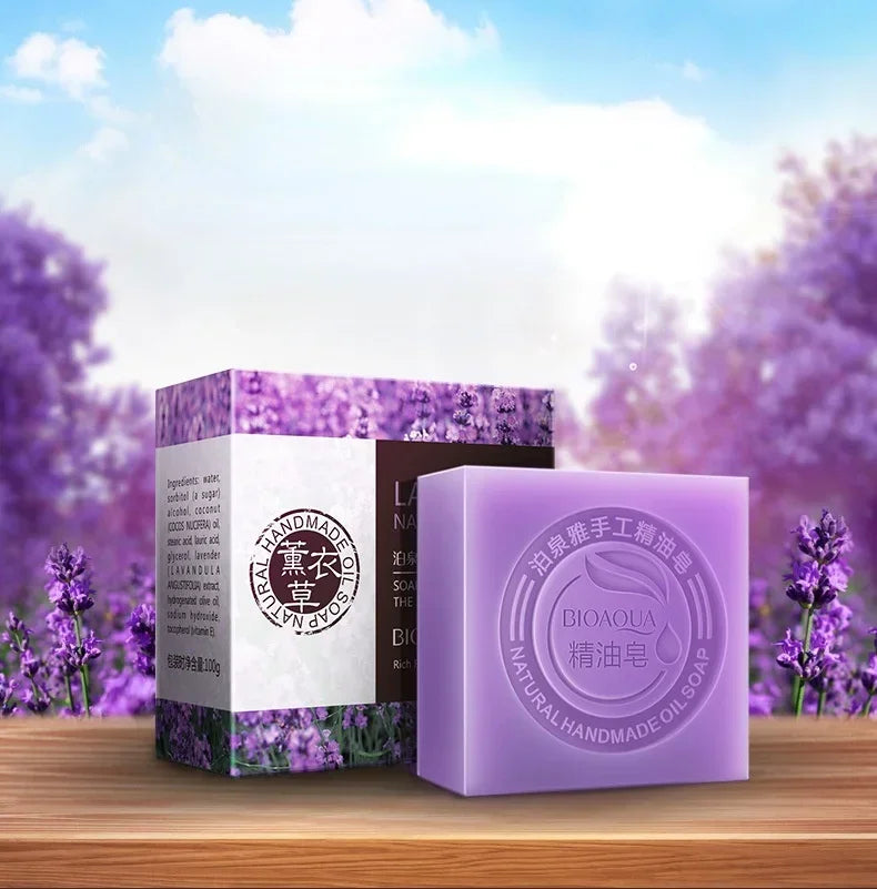 Savons aux huiles essentielles Bioaqua au miel, rose, jasmin, aloé, matcha, myrtille, lavande, charbon de bambou, savons en bambou noir