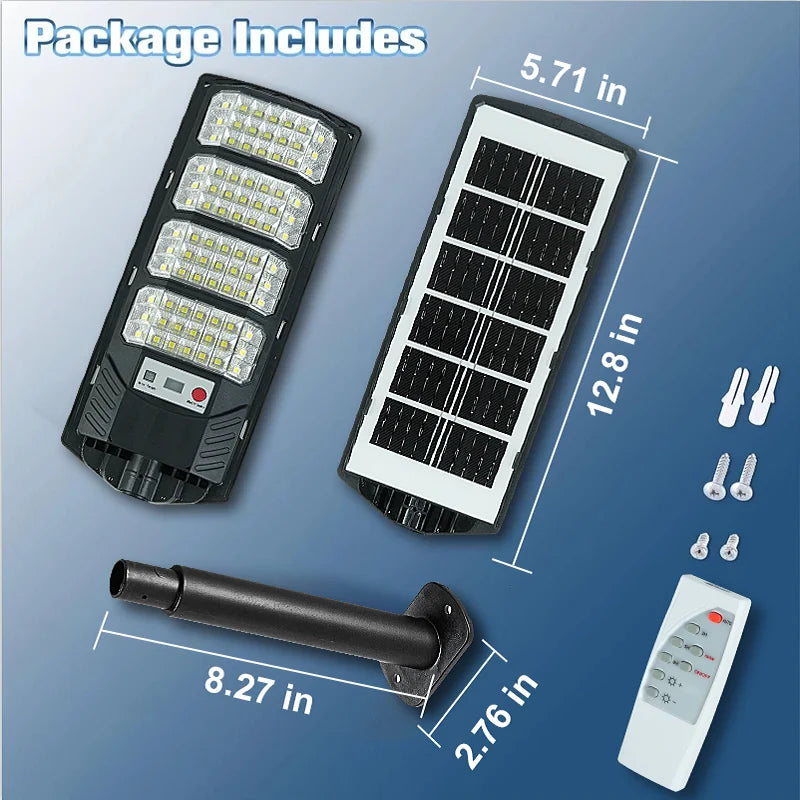 10000W Ultra Powerful Outdoor Solar Lights, 320° Wide Beam Angle, Adjustable Brightness Streetlights