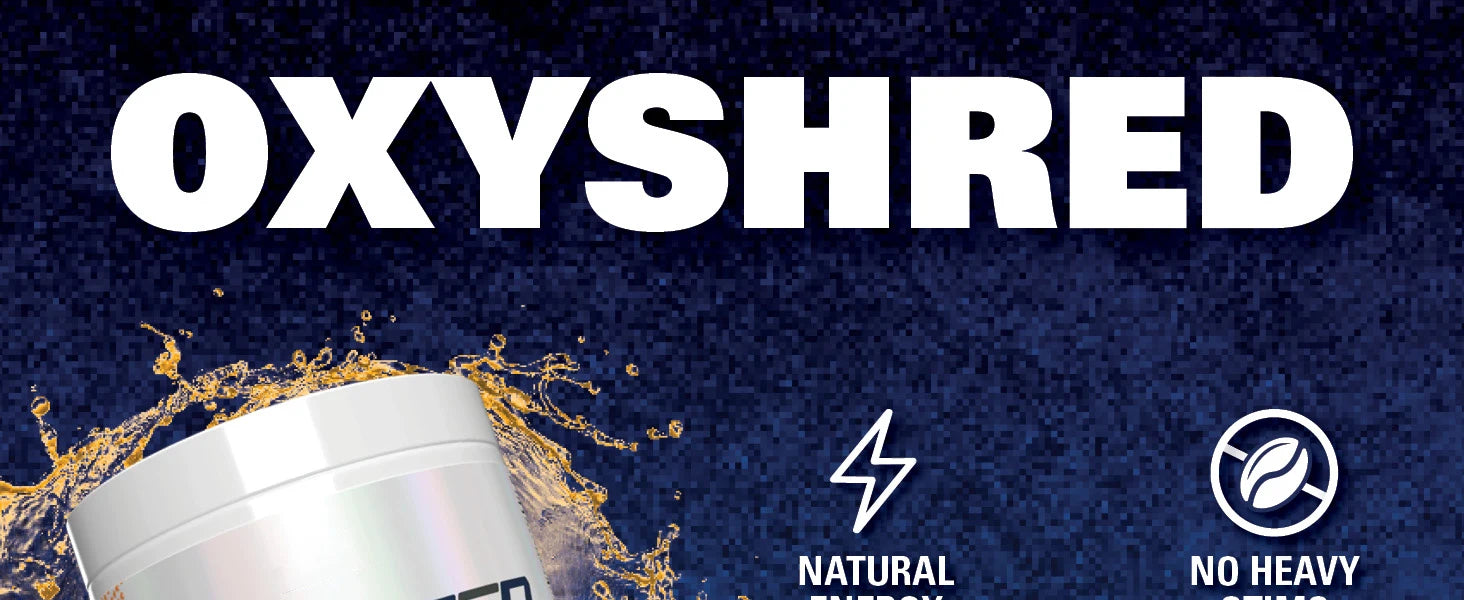 Poudre de pré-entraînement Oxyshred - Poudre de pré-entraînement avec L Glutamine et carnitine d'acétyl, boisson énergisante - Blast cosmique et mangue