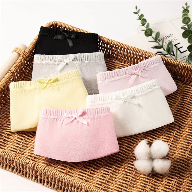 Culottes pour enfants filles, 4 pièces, pantalons de sécurité respirants en coton doux, sous-vêtements de couleur unie, Leggings quatre saisons à la mode pour 2 à 13 ans