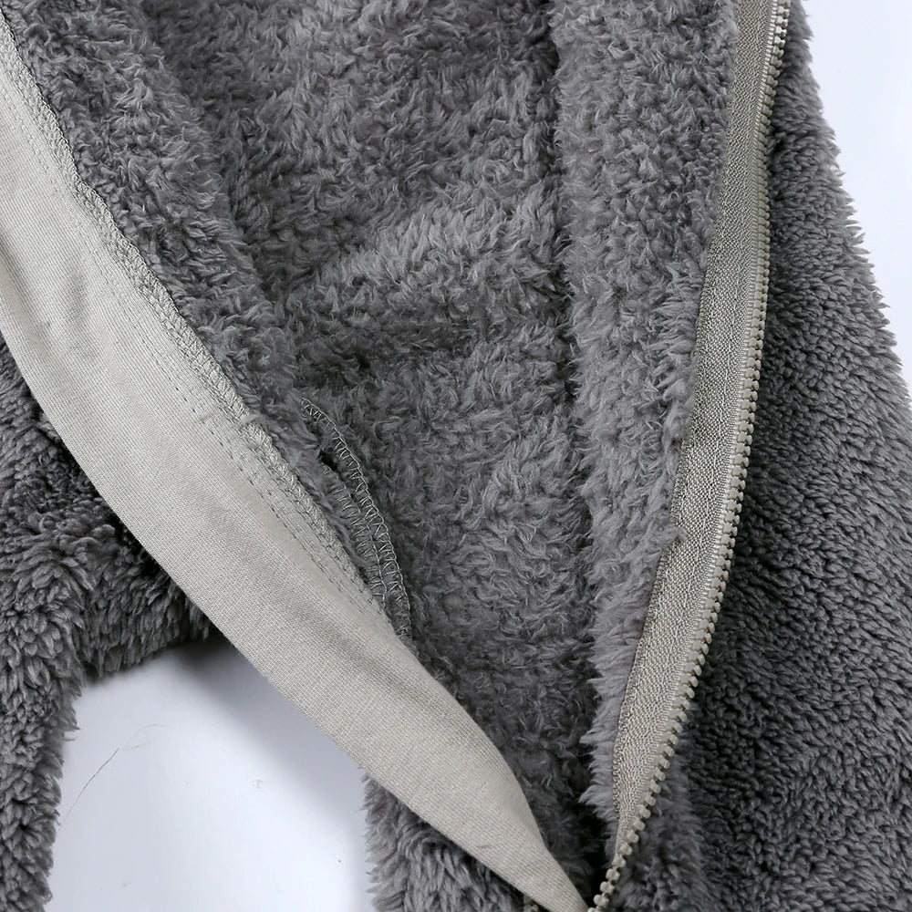 Barboteuse pour bébé de 0 à 24 mois, vêtements d'hiver pour nouveau-né, garçon et fille, body à fermeture éclair, ours en polaire, pyjama à capuche