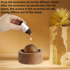 Diffuseur d'huiles essentielles de voiture en bois, ensemble rond d'huiles essentielles d'aromathérapie en bois pour maison, bureau, chambre à coucher, voiture