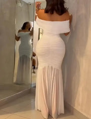 Robes pour femmes 2025 élégant Sexy épaules dénudées froncé taille cintrée robe de soirée coupe ajustée sirène ourlet robe de soirée