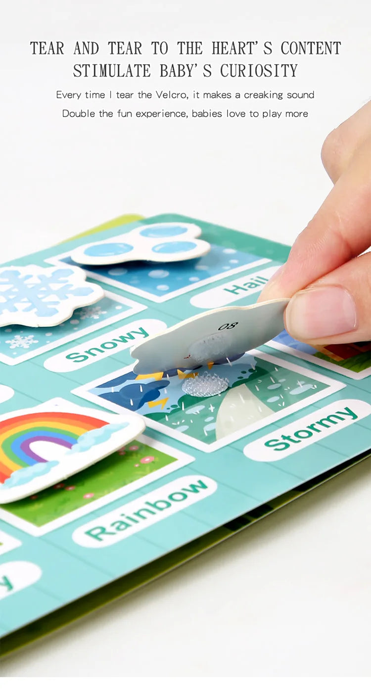 Livre Montessori pour bébé, mon premier livre silencieux, jouet éducatif pour l'apprentissage précoce, jeu assorti pour bébés de 2 à 3 ans
