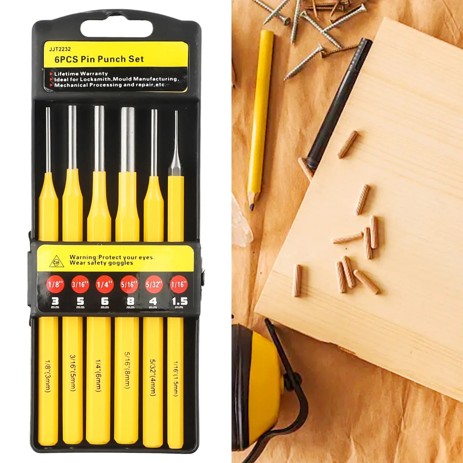 Perceuse ciseau entraînement poinçon ensemble charpentier broche enlevant remplacement travail du bois centrage cylindre outils à main pièces