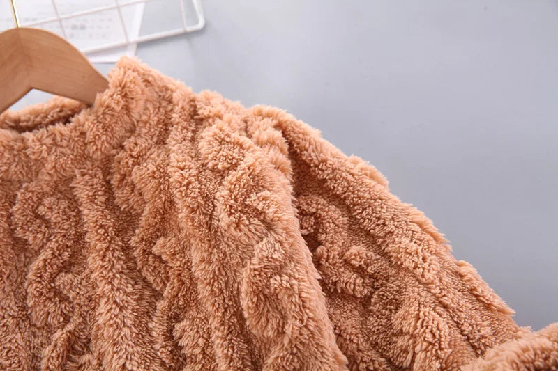 Pyjama chaud en forme de sourire pour garçon et fille, vêtement de nuit pour enfant de 1 à 4 ans, couleur unie, automne et hiver