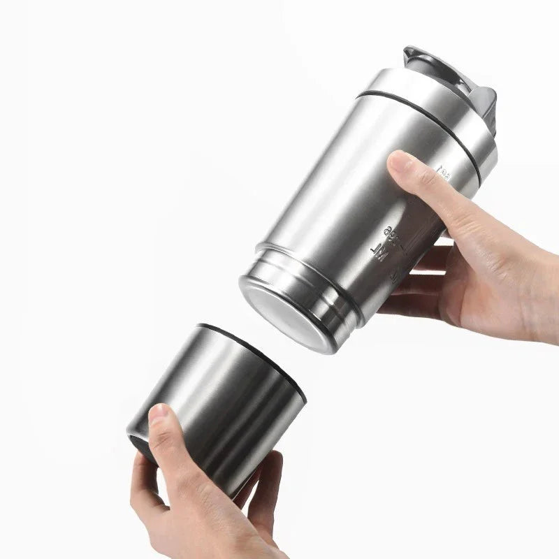 Tasse de secoueur de protéines en acier inoxydable, tasse de sport de Fitness Portable, Shakers de Nutrition, bouteilles d'eau, tasse d'eau, Shakers portables
