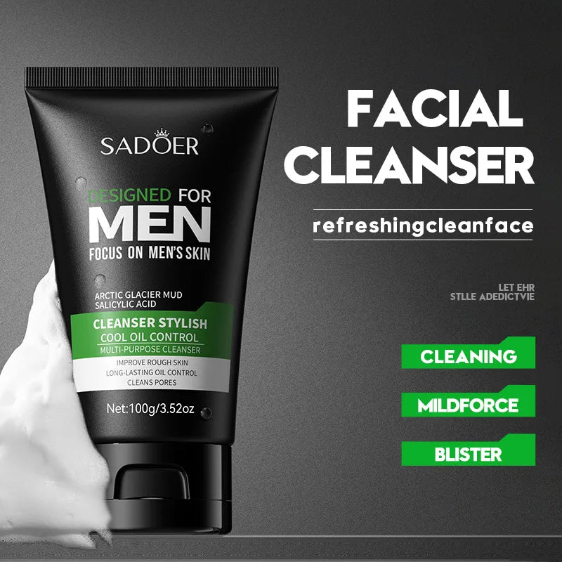 Nettoyant pour le visage frais parfum rafraîchissant nettoyage en profondeur hydratant raffermissant des pores nettoyant pour le visage pour hommes