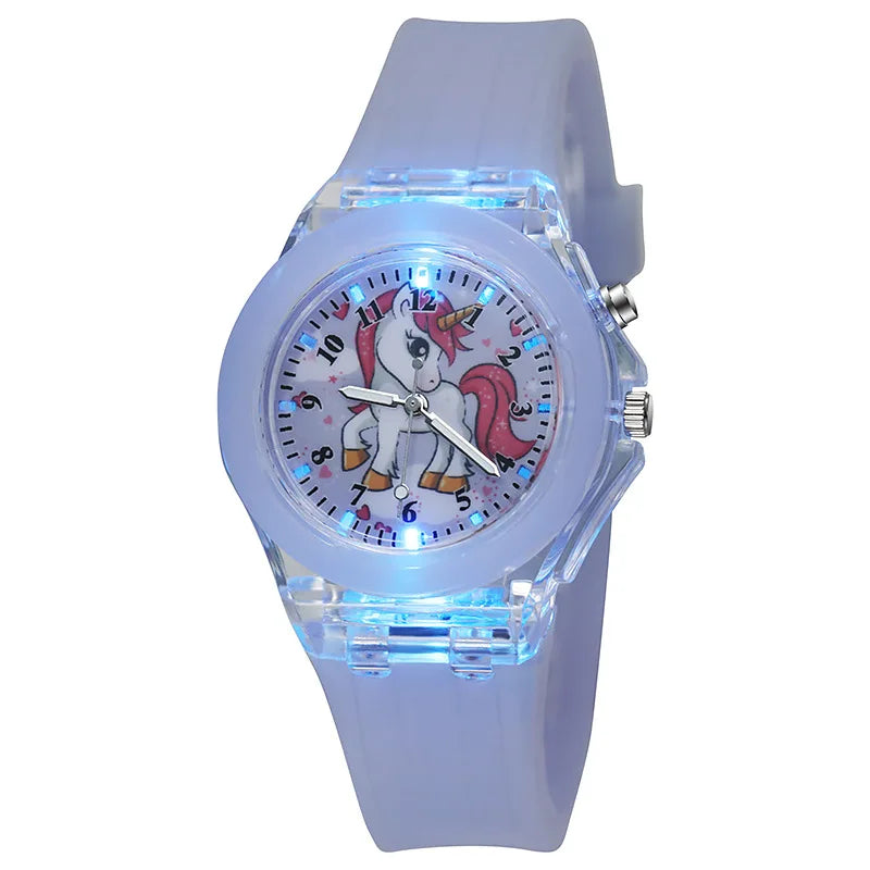 UTHAI C22 montre pour enfants montres brillent la nuit Quartz horloge numérique bracelet en Silicone mignon filles école primaire