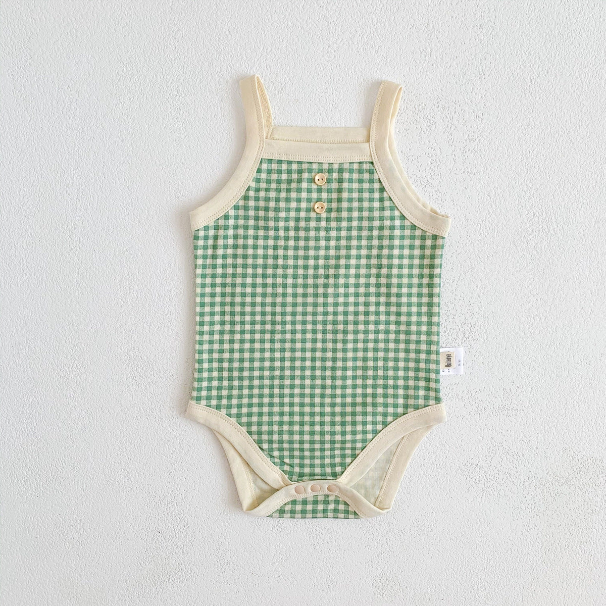 Été nouveau-né bébé filles sans manches fronde Plaid tenues coton doux combinaisons infantile enfants vêtements de sport body