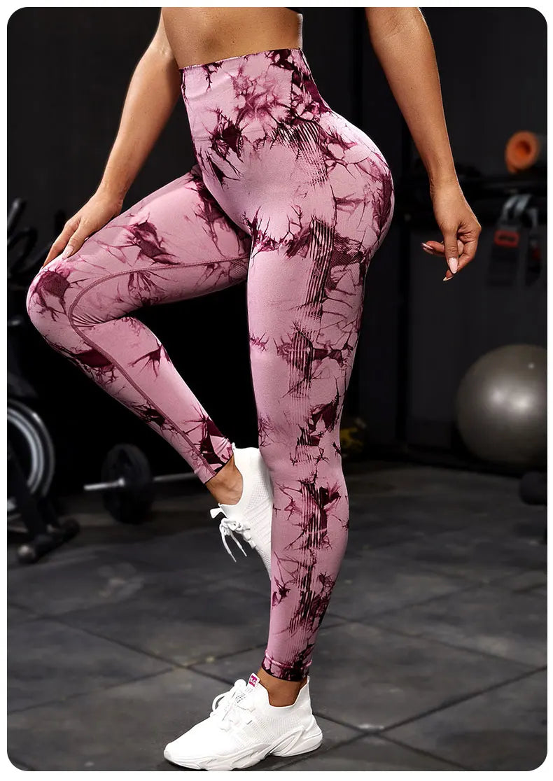 Aught Dye-Leggings de yoga taille haute sans couture pour femmes, pantalons de sport, collants push-up, vêtements de sport, entraînement de fitness, nouveau, 2023