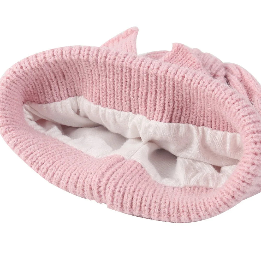 Chapeau tricoté pour bébés enfants de 0 à 2 ans, bonnet tricoté unisexe avec nœud papillon de couleur unie, protège-oreilles, bonnet pour l'automne et l'hiver