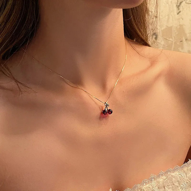 Collier de personnalité pour femme, bijoux de mariage, cadeaux d'anniversaire, vin rouge, aucun pendentif couleur or, ensemble de boucles d'oreilles, mode