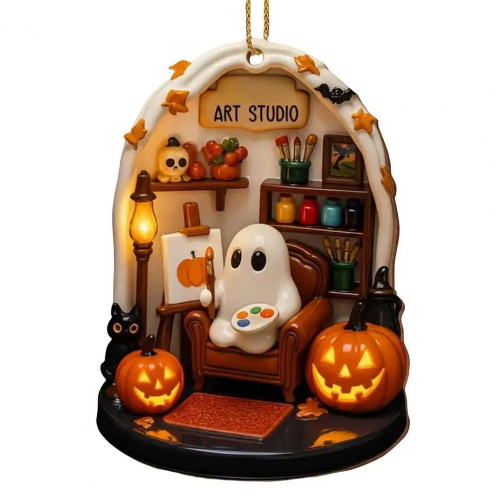 Cute Halloween decorations, warm Halloween ornaments, scary ghost ornaments for home interior decoration, acrylic for reading