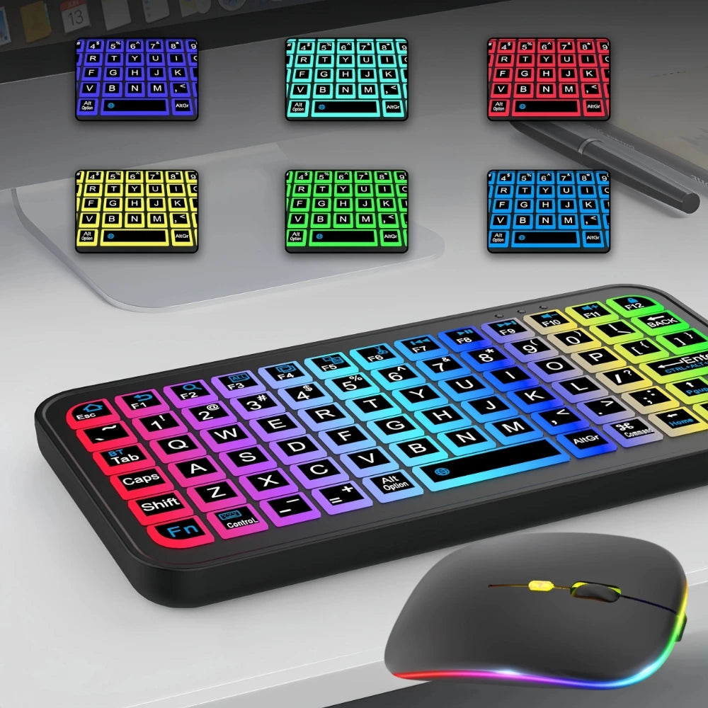 Clavier rétro4.2 sans fil pour tablette Android iOS Windows, souris aste, Bluetooth 5.2, iPad, téléphone