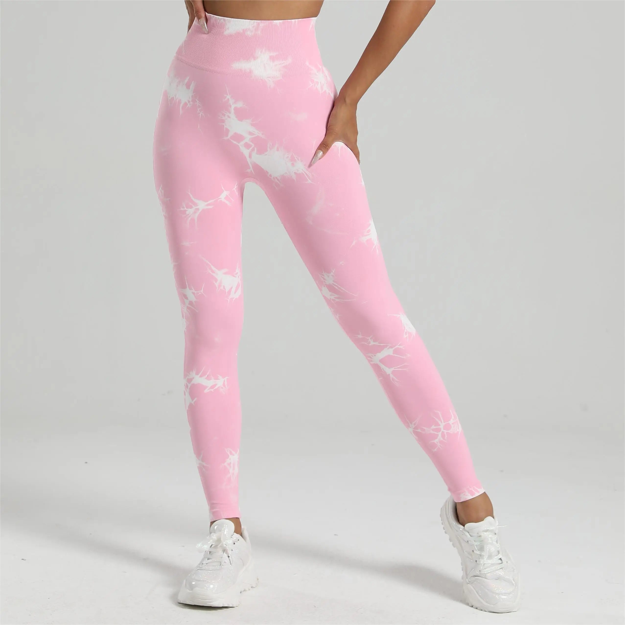 Femmes Tiedye Gym Leggings Sans Couture Mujer Push Up Pantalon Sans Couture Scrunch Sport Fitness Taille Haute Entraînement Yoga Leggins Livraison Directe