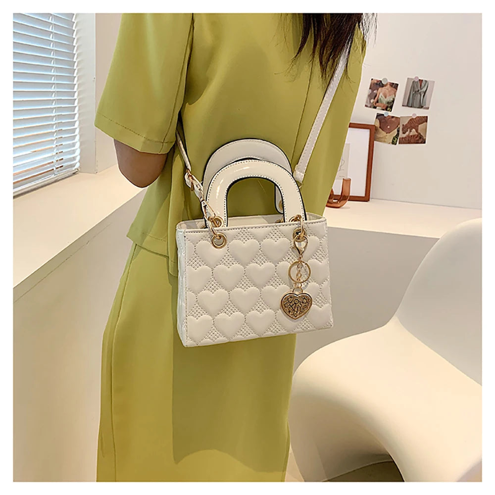Red Love - Women's Patent Leather Handbag, Glossy Surface, High-End Design, Wedding Cuff Bag, Striking Shoulder Bag, New Fashion 