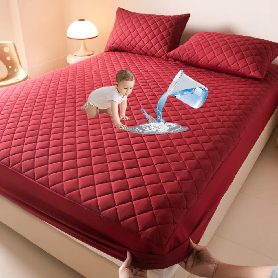 Waterproof mattress cover, anti-mite, soft, comfortable, breathable, fitted sheet not included, pillowcase