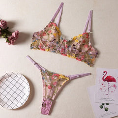 Ensemble de Lingerie érotique pour femmes, sous-vêtements féminins, Perspective Porno, vêtements de nuit en dentelle, ensemble de soutien-gorge Sexy pour culottes sexuelles