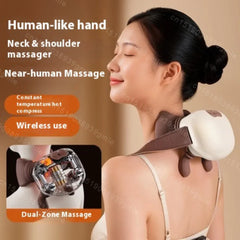 Electric muscle massager for the neck and shoulders, cordless, shoulder and back kneading, shawl, neck massage, relaxation, pain relief