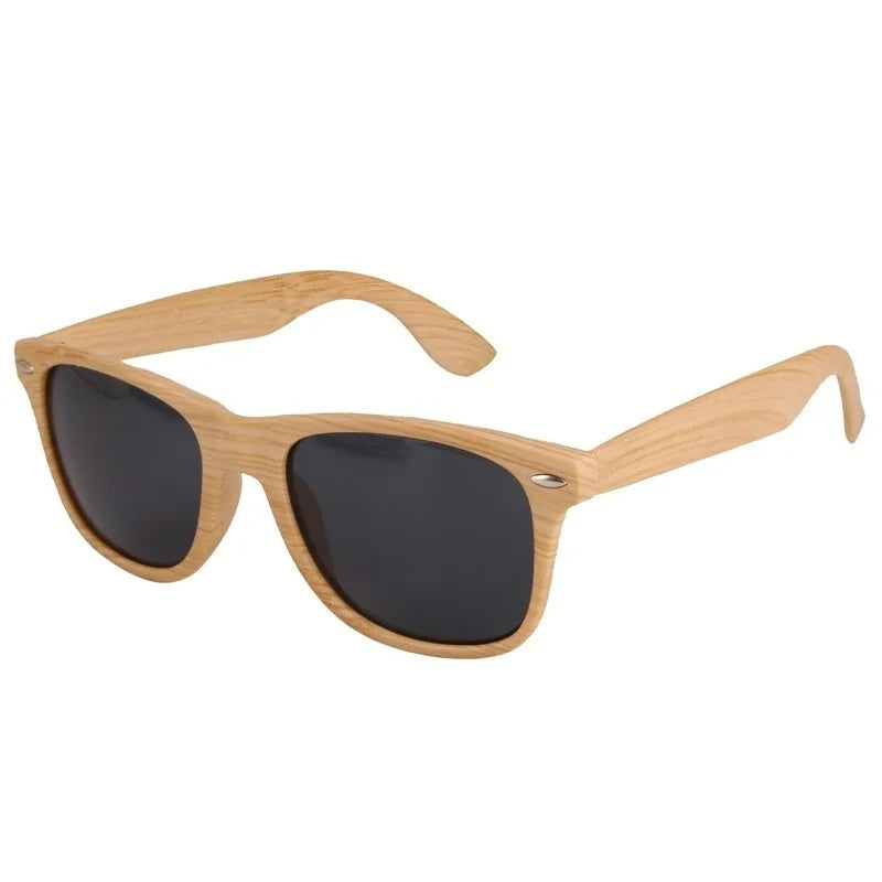 Lunettes de soleil rétro Vintage pour hommes et femmes, couleur bois, mode été, Grain de bois