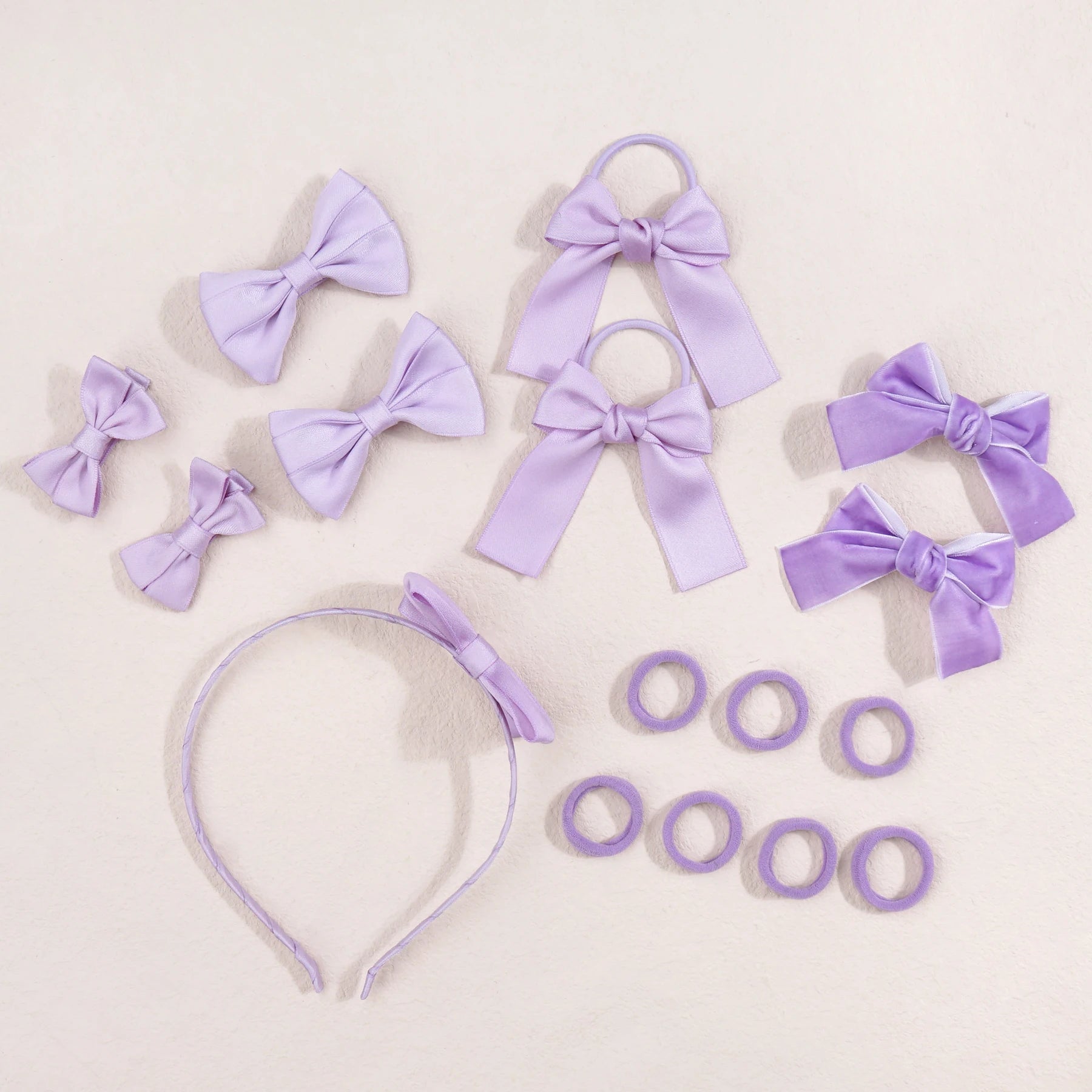 Ensemble d'accessoires pour cheveux pour filles, 16 pièces/ensemble, attaches pour cheveux, bandes élastiques en caoutchouc pour écoliers, épingle à cheveux, support queue de cheval, chouchous