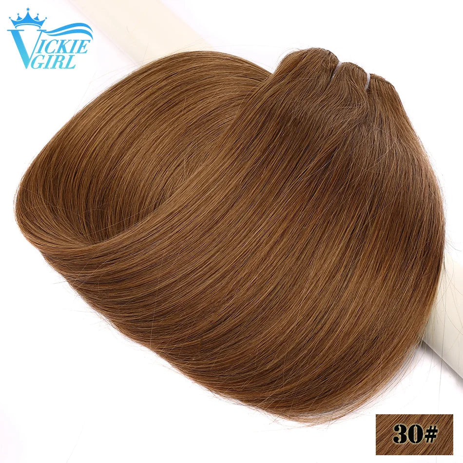 Straight Human Hair Weft Bundles Ombre Blonde Human Hair Extensions 100g/piece 16"-28" Skin Color Remy Straight Double Weft