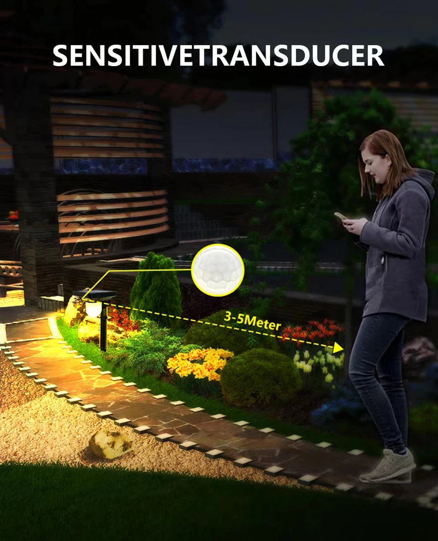 Lampes solaires extérieures jardin solaire alimenté applique étanche capteur de mouvement voie lumière paysage chemin cour arrière-cour pelouse