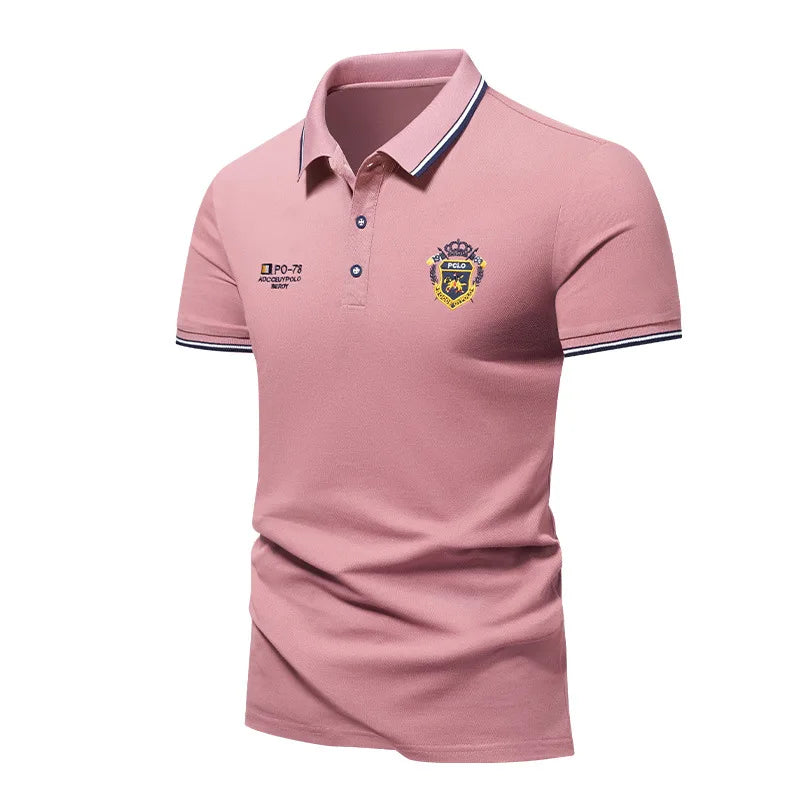 Nouveaux hommes polos brodés été à manches courtes chemise de luxe haut décontracté revers T-shirt respirant léger T-shirt Homme