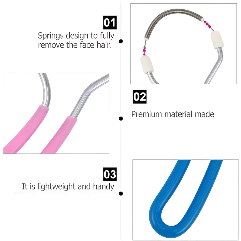 Facial hair remover for women, removes unwanted hair on the upper lip, chin, face, portable spring hair remover for smooth skin