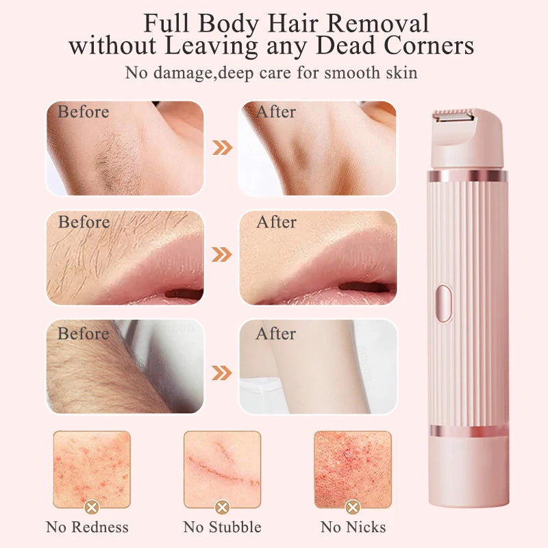 Tondeuse à barbe 2 en 1 rasoir électrique pour femmes Double tête épilation du corps aisselles Bikini tondeuse à barbe rasoir électrique
