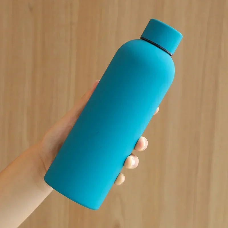 Bouteille Thermos en acier inoxydable, bouteille d'eau thermique, tasse à café, gobelet isolé sous vide, peinture en caoutchouc, bouilloire de sport