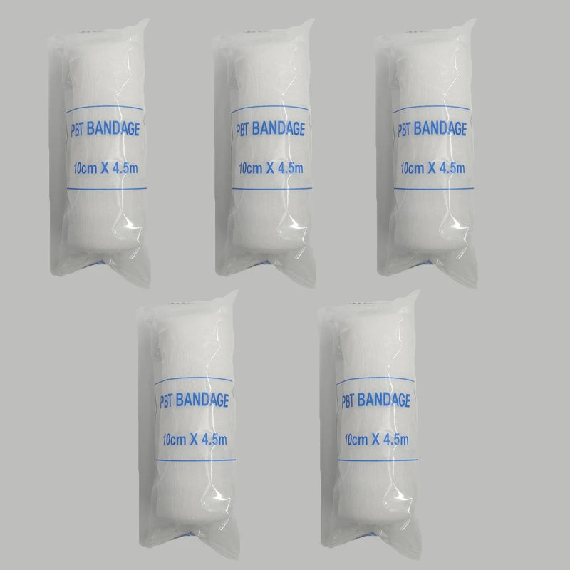 5-10 rouleaux/Lot 10cm x 4.5m PBT pansement élastique trousse de premiers soins rouleau de gaze pansement médical soins d'urgence pansement
