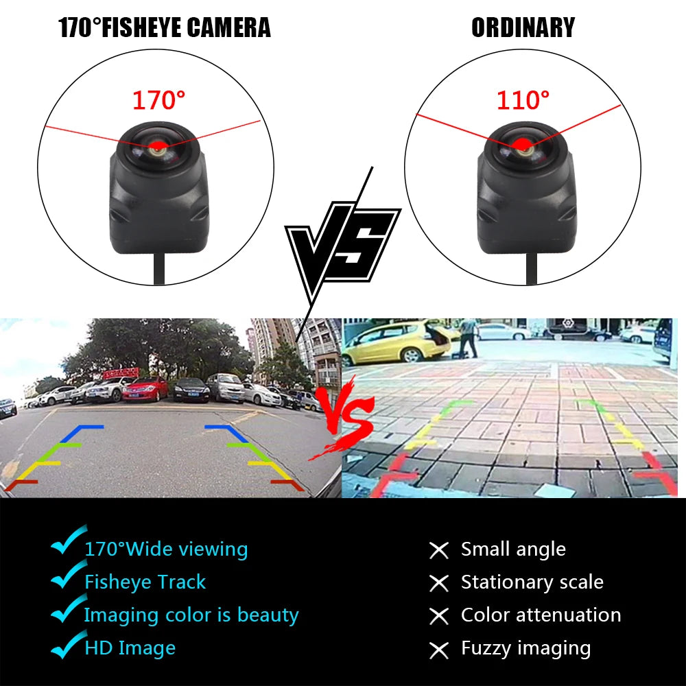 Caméra de voiture CCD haute définition AHD objectif Fisheye 1280x1080P 170 grand Angle Starlight Vision nocturne caméra de recul